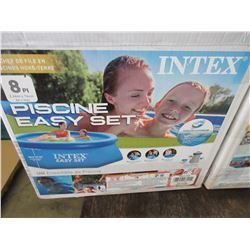 8 foot Intex Above Ground Pool with Pump and Hoses / untested