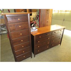 SOLID WOOD 7 Drawer Chest  & Dresser - 24 x 20 x 57 tall & 8 Drawer Dresser