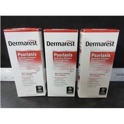 3 New Dermarest Psoriasis Medicated Shampoo / 8oz