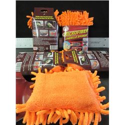 5 New Microfiber Chenille Sponges / 90,000 fibers per sq inch / absorbes 8x