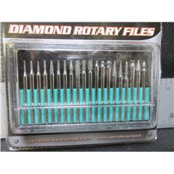 New Diamond Rotary Files 20 piece set with case