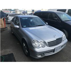 2007 MERCEDES C280W, 4DRSD, SILVER, GAS, AUTOMATIC, VIN#WDBRF54H67F935001, 1164,325KMS,