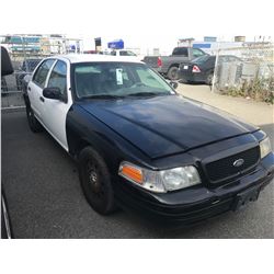 2010 FORD CROWN VICTORIA, BLACK AND WHITE, X-POLICE, 4DRSD, GAS, AUTOMATIC, VIN#2FABP7BV9AX116327,
