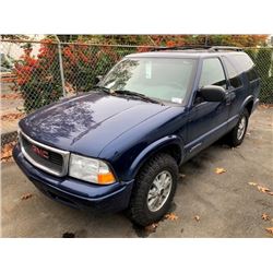 2005 GMC JIMMY, 2DRSW, BLUE, 4.3L V6, GAS, AUTOMATIC, VIN#1GKCT18X65K115777, 88,346KMS,