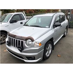 2009 JEEP COMPASS RALLYE, GREY, 4DRSW, 2.4L, GAS, AUTOMATIC, VIN#1J4FF47BX9D166856, 74,961KMS,