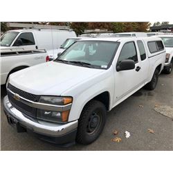 2008 CHEVROLET COLORADO, PICKUP, WHITE, GAS, AUTOMATIC, VIN#1GCCS299688226724, 118,886KMS, RD,TW, 1