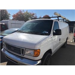 2006 FORD E350 VAN, WHITE, GAS, AUTOMATIC, VIN#1FTSS34L96DA98942, 311,658KMS, RD,AC, NO ICBC