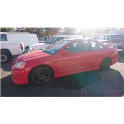 2003 HONDA CIVIC SI, RED, 2DRCP, GAS, AUTOMATIC, VIN#1HGEM229X3L807082, 265,937KMS,