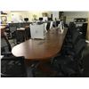 Image 2 : CHERRY 16' RACETRACK BOARDROOM TABLE RETAIL PRICE $2200.00