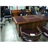 Image 2 : MAHOGANY TRADITIONAL BARRISTERS DESK AND MATCHING CREDENZA