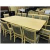 Image 1 : MAPLE 10X5' CONFERENCE TABLE WITH 12 MATCHING MAPLE CHAIRS AND A MAPLE CREDENZA