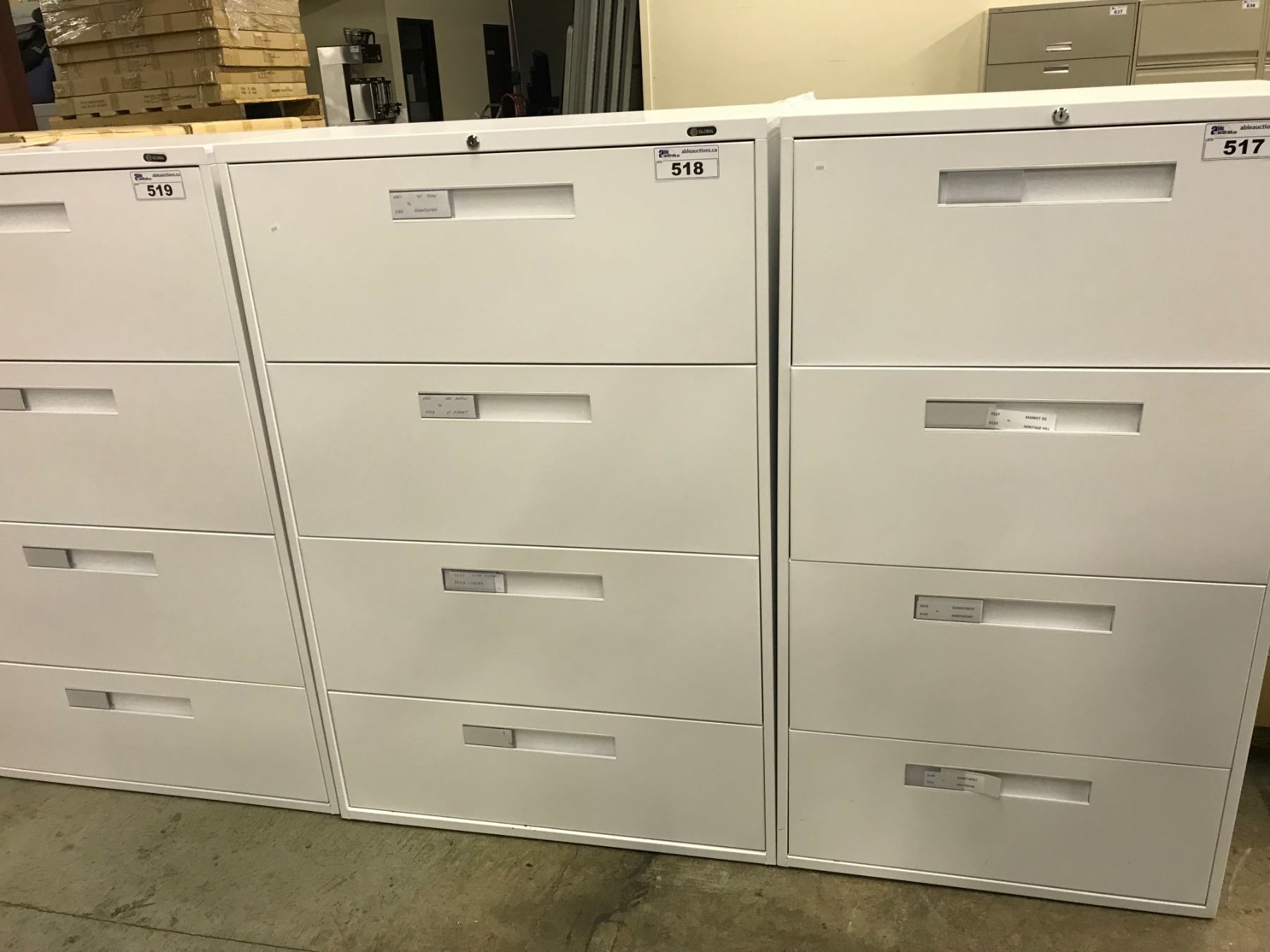 Grey Global 4 Drawer Lateral File Cabinet