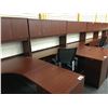 Image 2 : MAHOGANY 6X6' CORNER COMPUTER DESK C/W HUTCH
