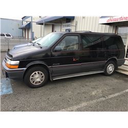 1992 DODGE GRAND CARAVAN, 4 DOOR, BLACK, VIN 1B4GK54R8NX149086