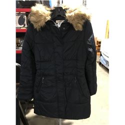 COSTA BLANCA LADIES FAUX FUR LINED COLLAR LONG WINTER JACKET NAVY BLUE SIZE M