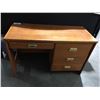 Image 1 : OAK SINGLE PEDESTAL 4 DRAWER DESK