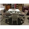 Image 2 : CONTEMPORARY TWO-TONE BEIGE DINING TABLE WITH 4 CHAIRS FEATURES 6 IN TABLE DRAWERS