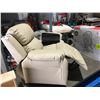 Image 2 : CHILDS BEIGE LEATHER UPHOLSTERED RECLINER