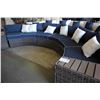 Image 2 : DARK BLUE MAJORCA CURVED WICKER SECTIONAL PATIO SET INCLUDING END TABLE