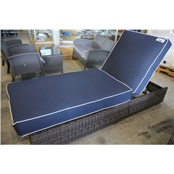 DARK BLUE MAJORCA WICKER PATIO CHAISE