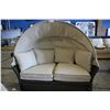 Image 2 : BEIGE MAJORCA OUTDOOR DAYBED WITH REVOLVING OTTOMAN AND BEIGE RETRACTABLE CANOPY