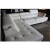 Image 2 : WHITE PELLISSIMA MODERN LEATHER "L" SHAPE SOFA