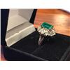 Image 2 : LADIES EMERALD & TWENTY DIAMOND PLATINUM RING-APPRAISED VALUE $14205.00