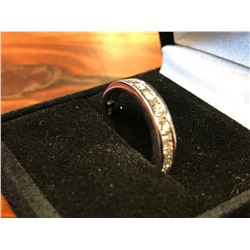 LADIES 14K WHITE GOLD RING CONTAINING NINETEEN DIAMONDS-APPRAISED VALUE $3810.00