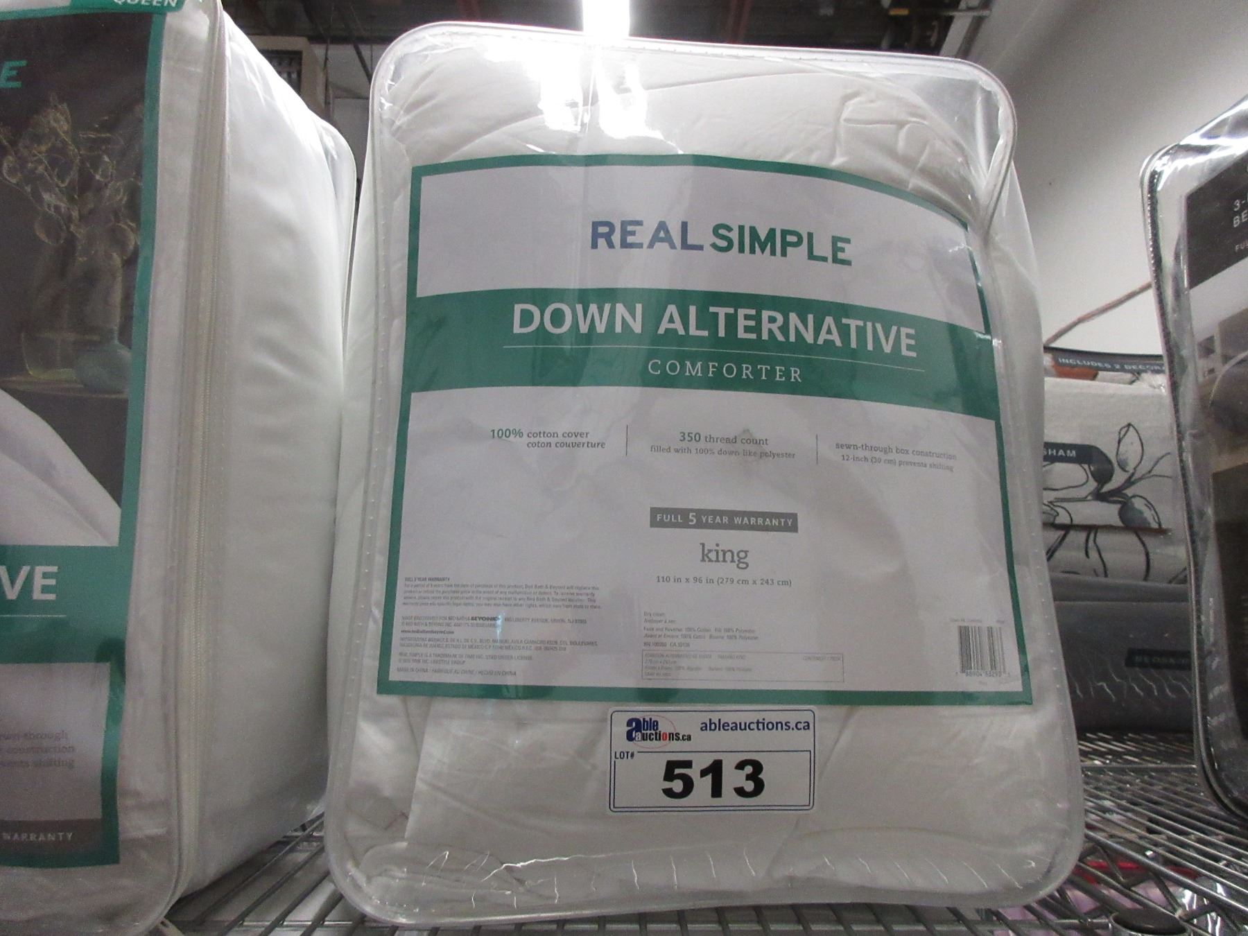 real simple white down pillow