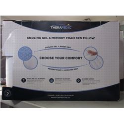 THERAPEDIC STANDARD QUEEN COOLING GEL & MEMORY FOAM BED PILLOW