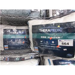 2 THERAPEDIC STANDARD QUEEN SIZE SIDE SLEEPER PILLOWS