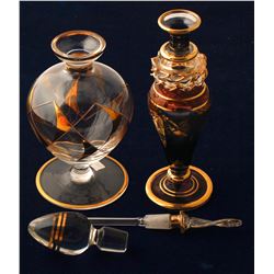 Two Handblown Perfume Bottles