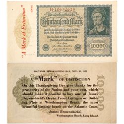 Unusual Advertising Note on German Currency