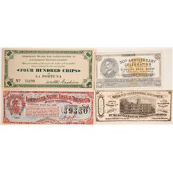 Four Pieces of Scrip incl. Ringling Bros.