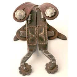 Longhorn Motif Spurs with Clover Style Rowels