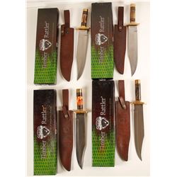 Timber Rattler Bowie knives set of four