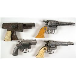 Toy cap gun collection of four