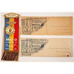 Nevada City Knight of Pythias Badge & Ribbon