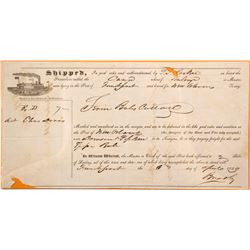 1849 New Orleans Riverboat Bill of Lading