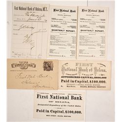 First National Bank of Helena, Montana Territory Ephemera