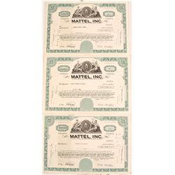 Mattel, Inc. Stock Certs. (3)