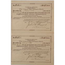Ferncliff Coal Company Stock Certificates
