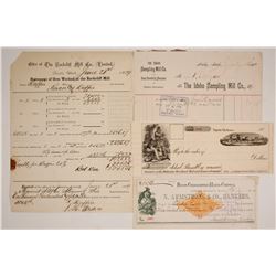 Four Western Mining Billheads and Checks