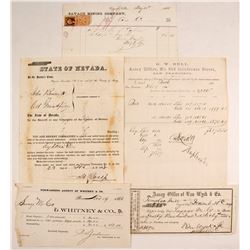 Savage Mining Company Collection: assays, billhead, court appearance, etc.