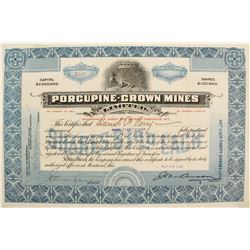Porcupine-Crown Mines Stock Certificate