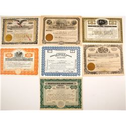 Seven Different Nevada Mining Stock Certificates