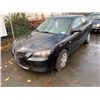 Image 1 : 2005 MAZDA 3, BLACK 4DRSD, GAS, STANDARD, VIN#JMIBK12F751322730, 153,970KMS,