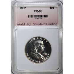 1962 FRANKLIN HALF DOLLAR WHSG SUPERB
