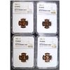 Image 1 : 3-1963 & 1-64 LINCOLN CENTS NGC PF-68 RED