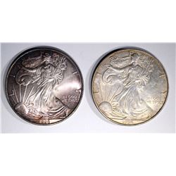 2 - 1996 AMERICAN SILVER EAGLES  CH BU